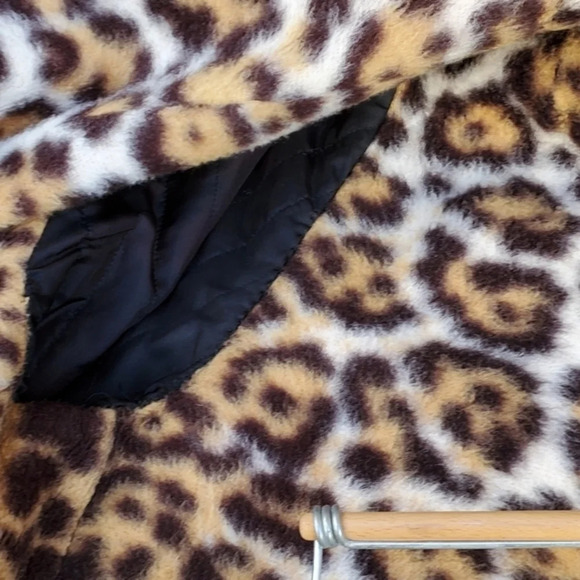 Vintage Red Wool& Leopard Coat L..XL - Picture 12 of 14